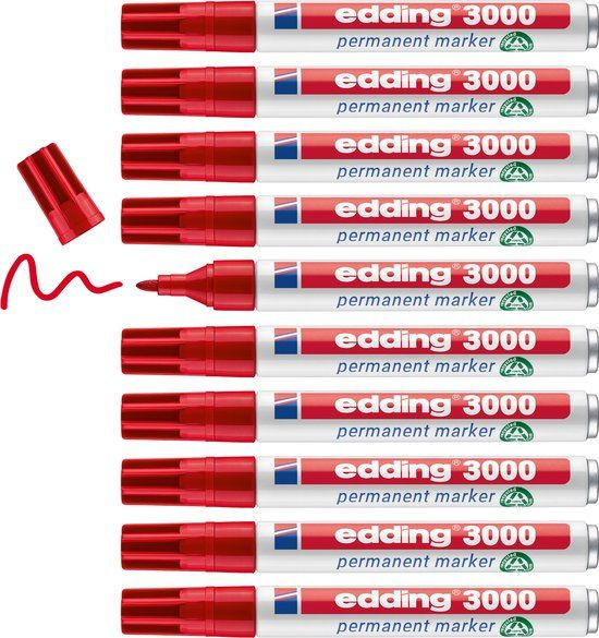 Edding 3000 permanente markeerstift - Rood