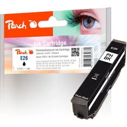 Peach Tintenpatrone foto schwarz kompatibel zu Epson No. 26 phbk, C13T26114010
