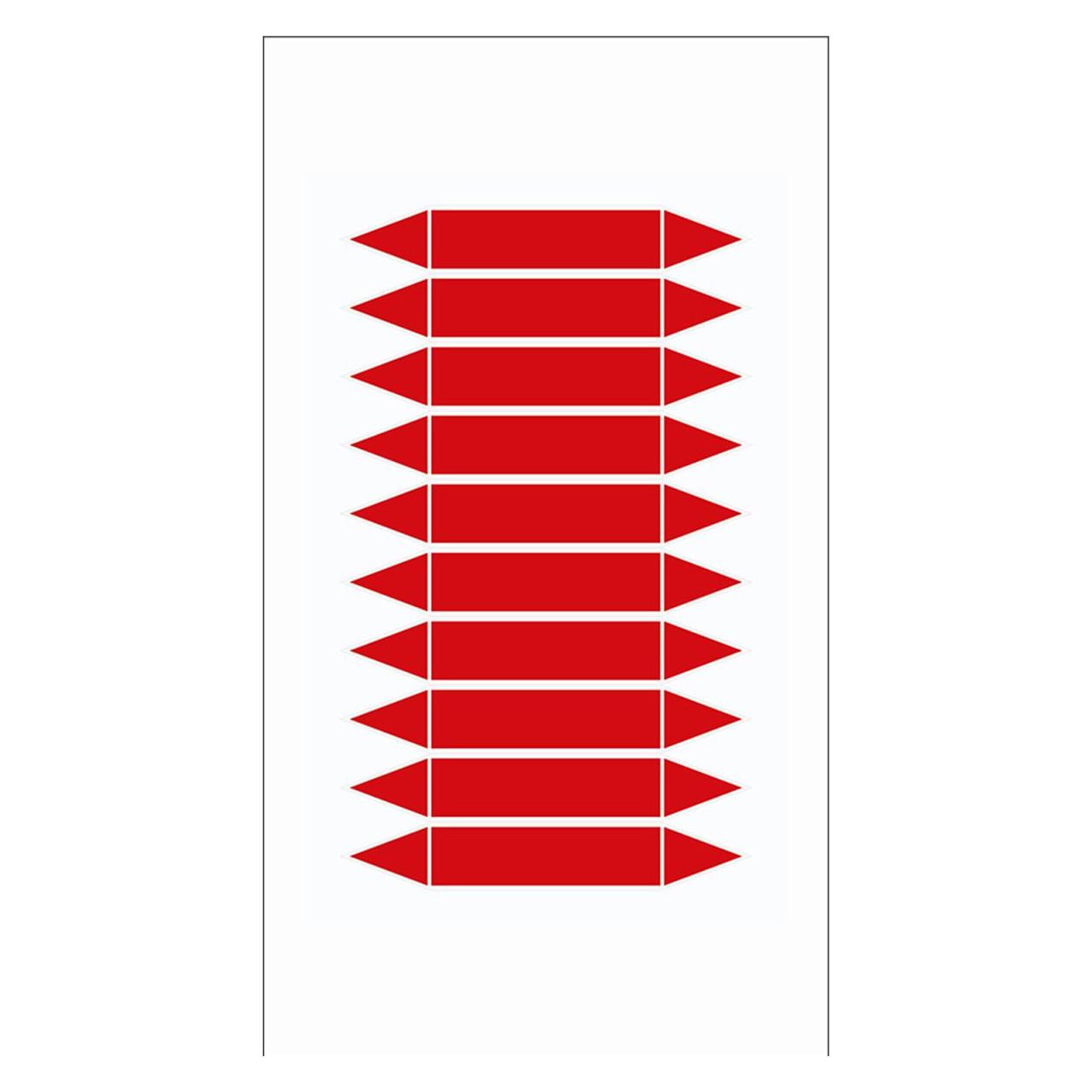 Brady Rohrmarkierpfeile auf Bogen zum Selbstbeschriften (BLANKPIPEMARKERSRED75X16MM10)
