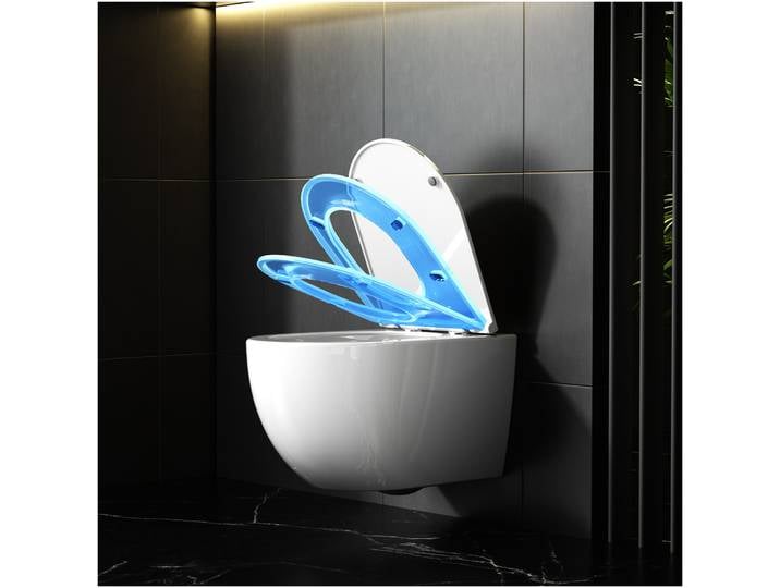 WC à chasse profonde WC suspendu à chasse latérale 4,5/3L Incl. 24 h Livraison gratuite Décoration murale 360° ° WC mural à chasse d'eau monotrou avec fonction soft close