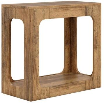 Costway 2-Tier End Table with Storage Shelf for Living Room-Oak