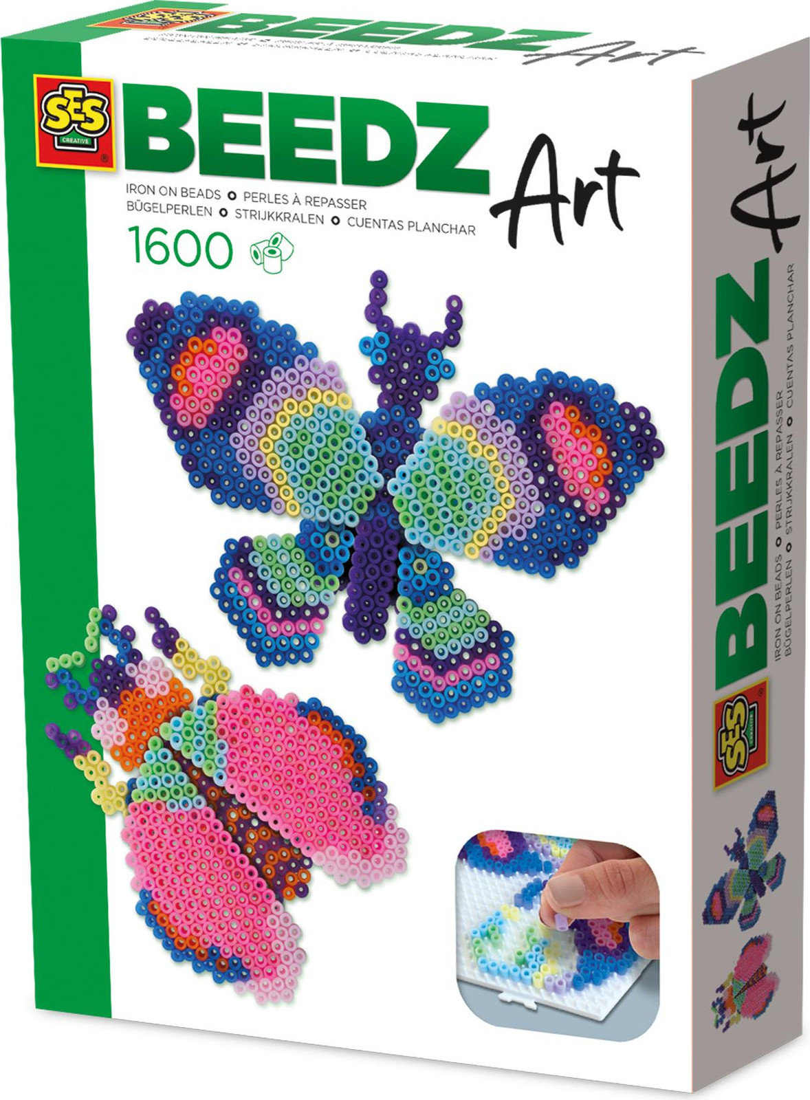 SES Creative Beedz Kunst Vlinder en Kever - 1600 stuks - Meerdere kleuren