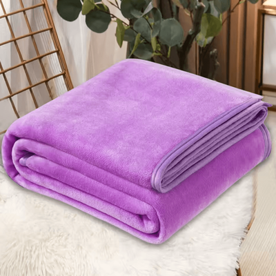 Inspire Curations Colorful Plush Microfiber Fleece Throw Blanket purple one Size