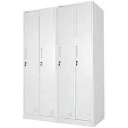 PROREGAL Mega Deal 2x Spind Schrank ELEPHANT Metall 2 Abteile 180x60x50cm Kleiderstange & Kleiderhaken Lichtgrau Spindschrank Kleiderschrank