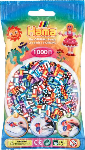 Vedes HAMA Bügelperlen Midi - gestreift Mix 1000 Perlen (6 Farben) 207-90