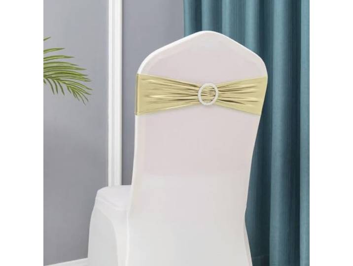 Stuhlschleifen, 50 teile/los Hochzeit Stuhl Dekoration Metallic Gold Schärpen(Light Champagne)