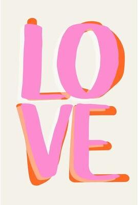 Inspire Essentials More Amor Por Favor Wall Art Pink Love Quote Canvas Colorful Decor 7 50x70cm No Frame