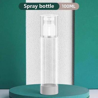 Inspired Living Clear Airless Pump Bottle (15100ml) Refillable Travel Cosmetic Dispenser For Creams & Lotions spray Bottle 100ml 2pcs