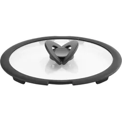 Lagostina Glasdeckel 26cm Ingenio Manicatura, Zubehör Kochgeschirr, Schwarz, Transparent