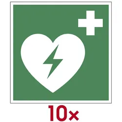 LimarLite Rettungszeichen »Automatisierter externer Defibrillator [E010]« 15 x 15 cm Folie, 15x15 cm