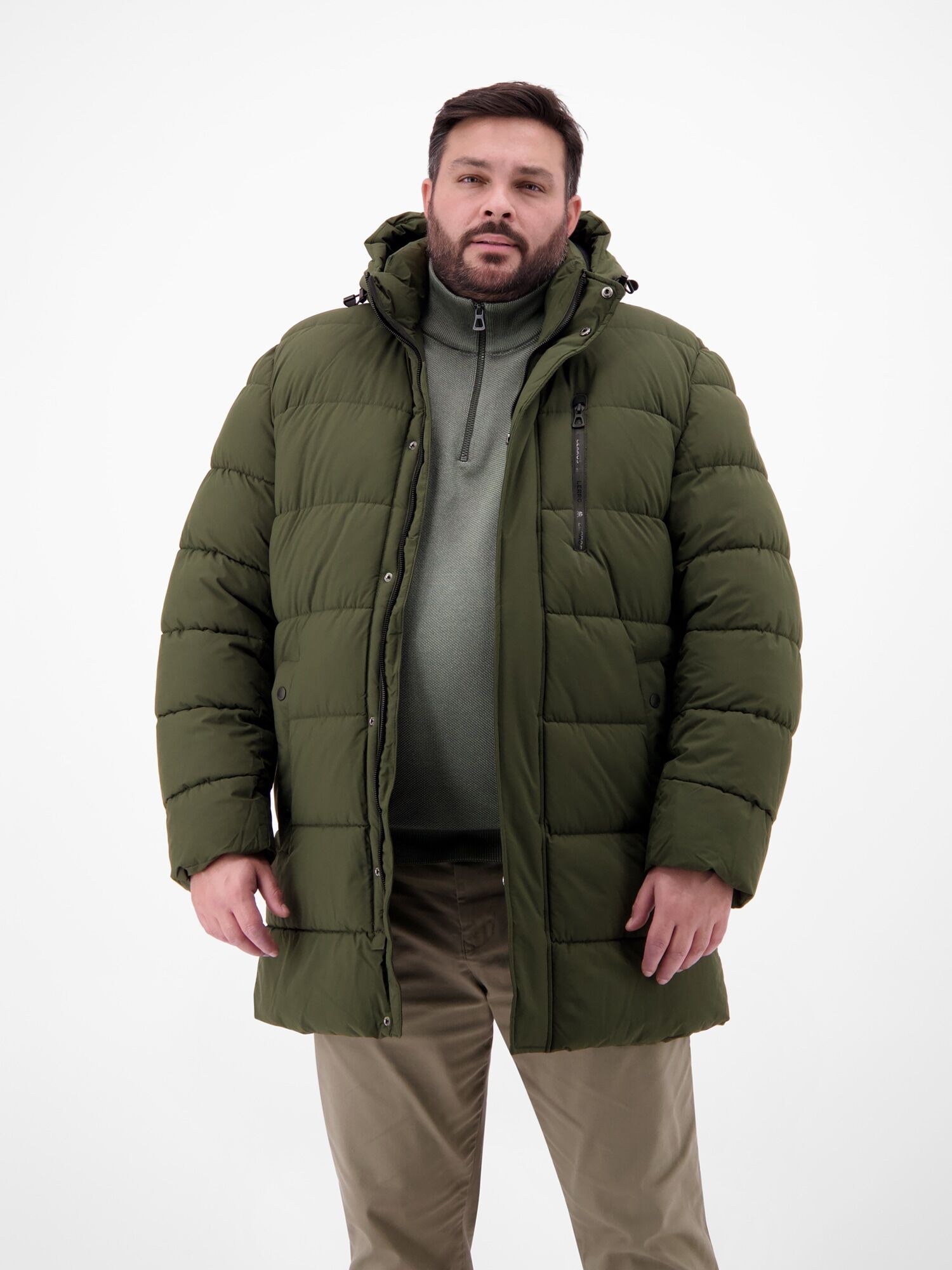 Winterjacke LERROS "Herren Steppjacke in Grossen Grössen", Herren, Gr. 3XL, grün (original olive), 100% Polyester, Jacken Winterjacke original olive 3XL