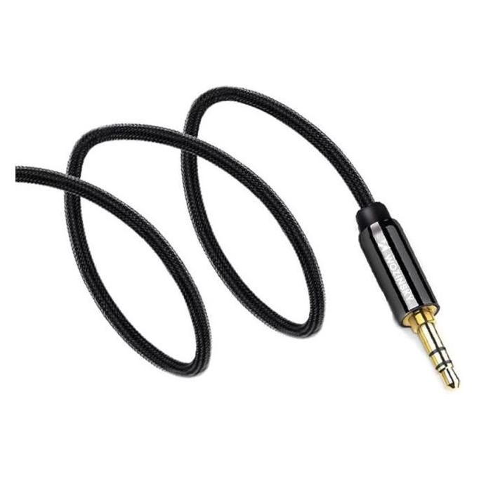 Wozinsky universal mini jack cable 2x AUX cable 1.5 m black (1.50 m, AUX Kabel) (WACMJB-1M)