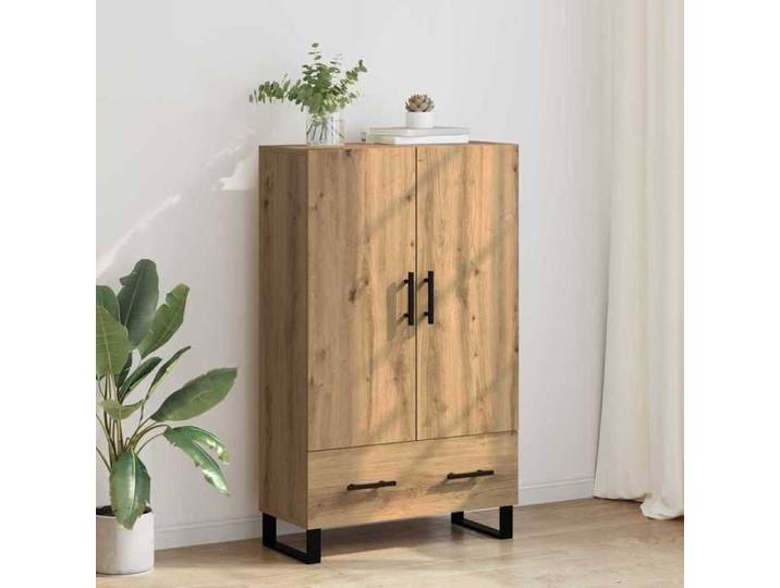 Buffet Haut - EVORA - étagère de rangement rectangulaire - Chêne artisanal 69 5x30x115 cm&1_3488