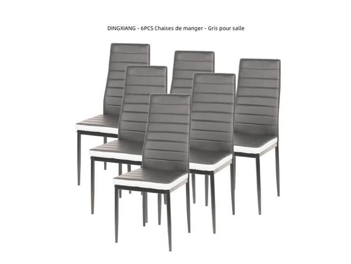 DINGXIANG - 6PCS Chaises de manger - Gris pour salle