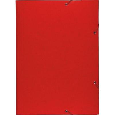 Exacompta Sammelmappe/Eckspannermappe A3 600g Manila rot m. 3 Klappen u. Gummiband