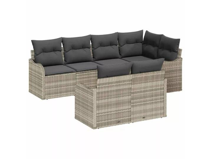 VidaXL - Garten-sofa-set poly-rattan, One Size, Silber
