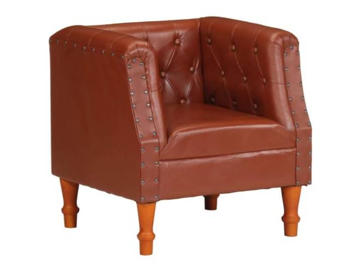 Heofavd Loungesessel Echtes Ziegenleder Braun Retro Armlehnenstuhl