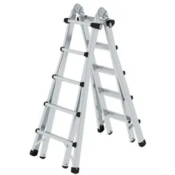 Sprossen-Teleskopleiter 4-teilig ohne Traverse 4x5 Sprossen