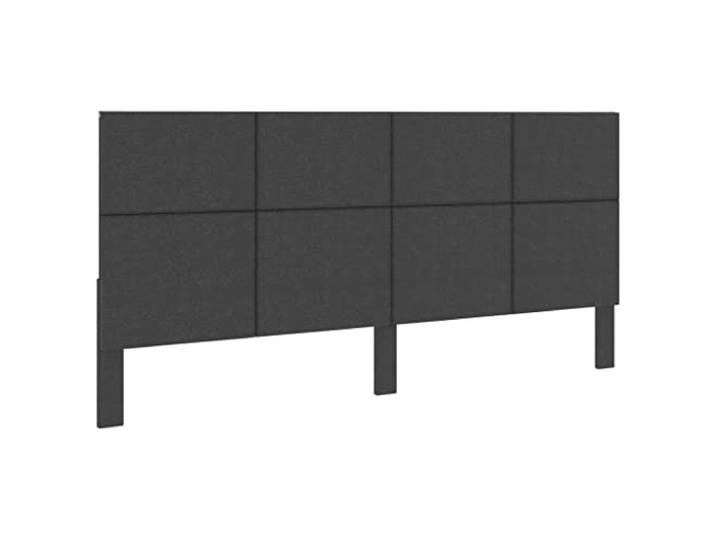 Kopfteil dunkelgrau mit MDF-Stoff bezogen 200x200 cm, Bettbett aus zwei Teilen, stabil und pflegeleicht.