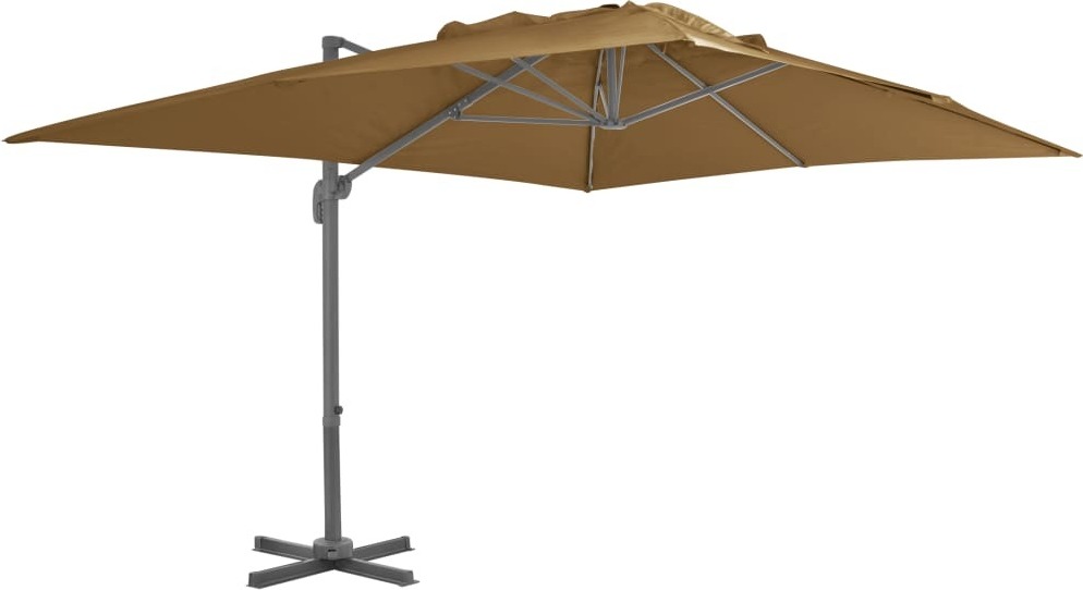 Ampelschirm mit Aluminiummast 400 x 300 cm Taupe