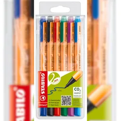 STABILO® 6088/6 Filzschreiber GREENpoint® - 0,8 mm, 6er Pack sortiert