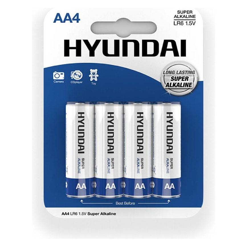 Hyundai Super Alkaline AA Batterien (4 Stk., AA) (AA-GLR6A-4)