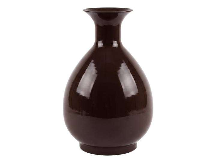 Mondex Vase Roger 14/23,5/39 cm Schokoladenbraun Metall, Braun, 39 cm, Dekoration, Vasen, Keramikvasen