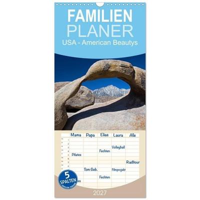 Familienplaner 2027 - USA - American Beautys mit 5 Spalten (Wandkalender, 21 x 45 cm) CALVENDO