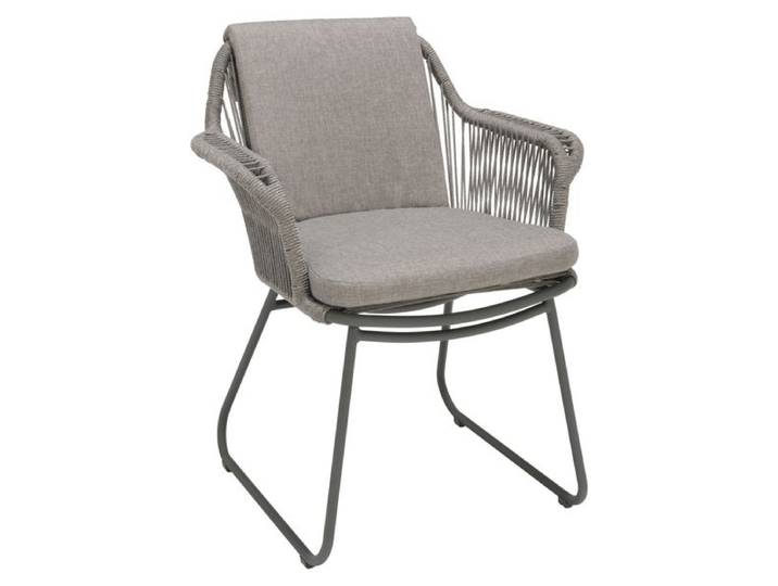 LifestyleGarden Viborg Gartensessel Aluminium mit Sitz- und Rückenkissen Dunkelgrau Hellgrau