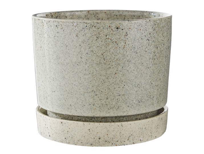 Pflanzentopf mit Teller Ø 21cm Grau/Grau