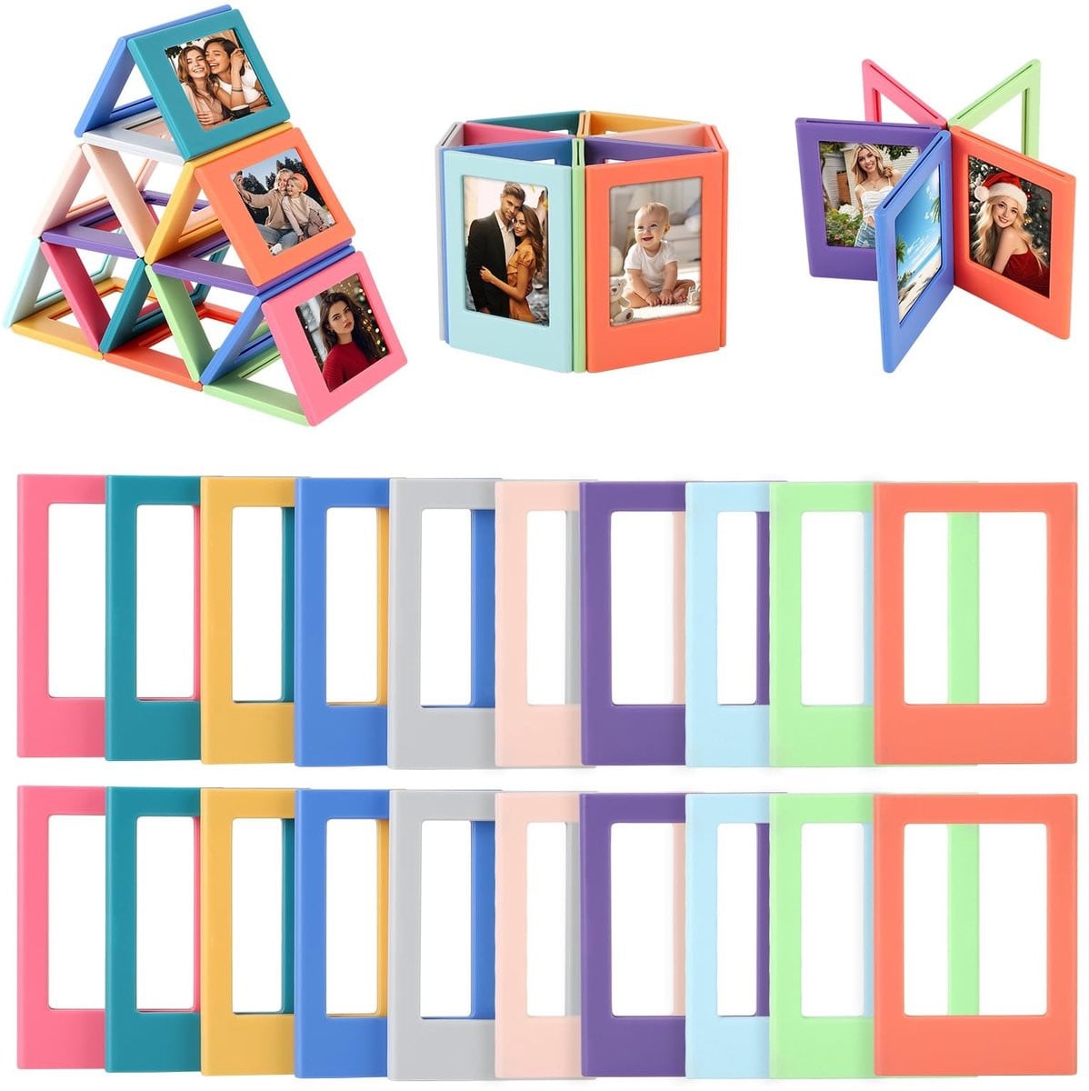 Omgoods Set van 20 Magnetische Fotolijsten voor Koelkast en Kantoor