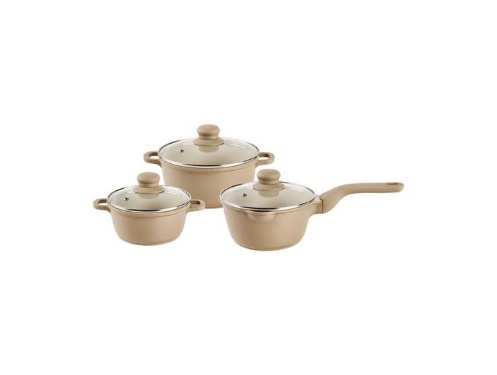 Kochtopfset Aluminium, Edelstahl Beige