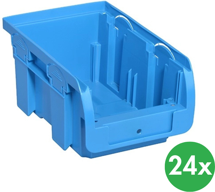 Allit Plastový box COMPACT, 102 x 160 x 75 mm, 24 ks, modrý