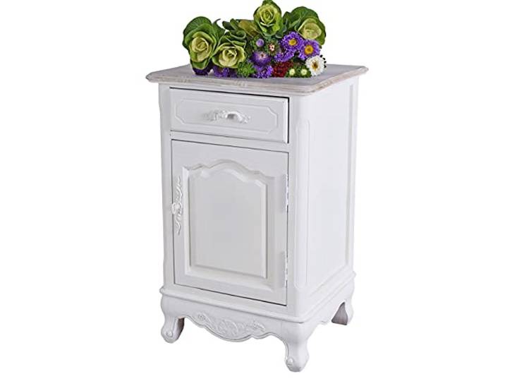 Nostalgischer Vintage Schrank 44cm Shabby Chic Weiss Landhausstil HMA08 Palazzo Exklusiv