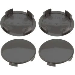 4 Nabenkappen Ø 57,0 mm - 52,0 mm / gewölbt grau