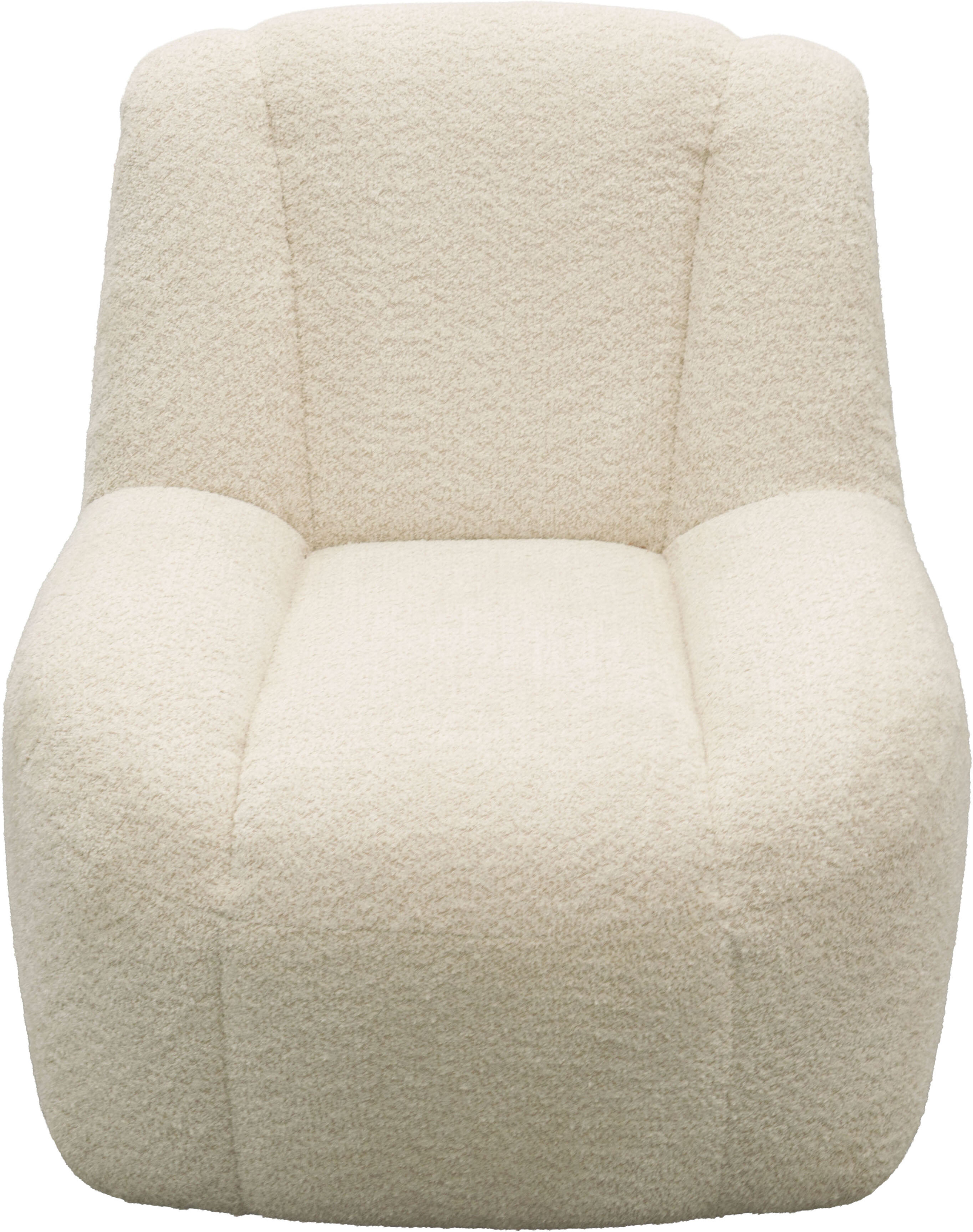 Sessel DOMO COLLECTION "Ryos, organische Form", creme, B:77cm H:82cm T:93cm, 100% Polyester, Sessel, Sessel, skulpturale Opik, cozy chic creme Chenille-Struktur CARRIE, B/H/T: 77cm x 82cm x 93cm