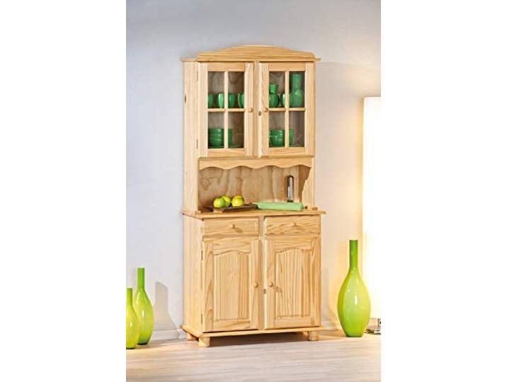 Dmora Sideboard mit zwei Türen und zwei Schubladen, Farbe Eiche hell, 88 x 198 x 32 cm