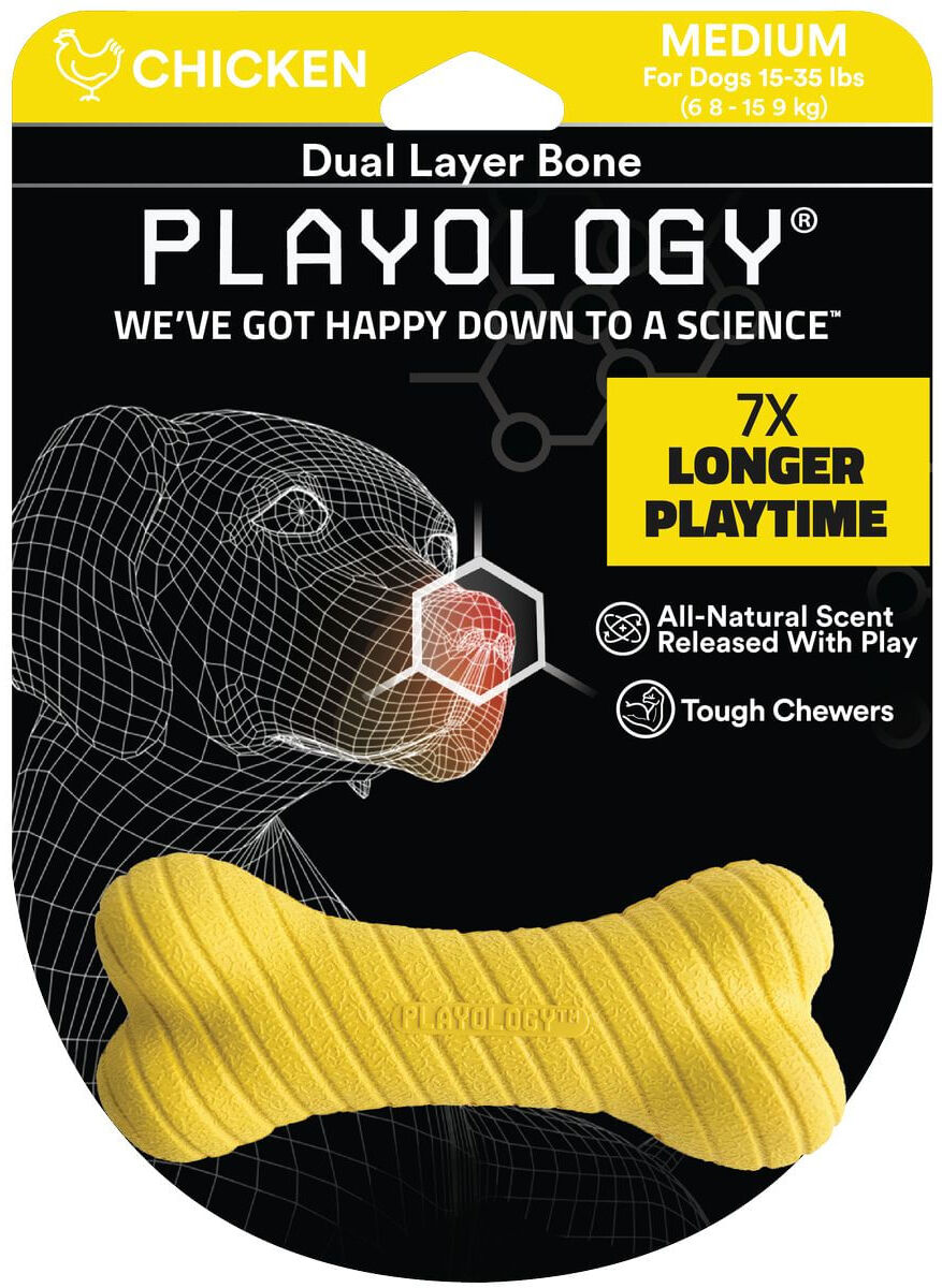 Playology Cane Gioco Osso Aroma Pollo M
