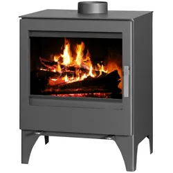 EEK A+ Kaminofen Victoria Modena L schwarz - 9,76kW mit XXL-Sichtscheibe + Zulassung AT