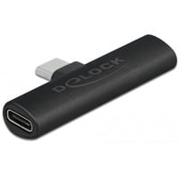 USB 2.0 Adapter, USB-C Stecker 90° > 2x USB-C Buchse schwarz, PD, Laden mit bis zu 60 Watt