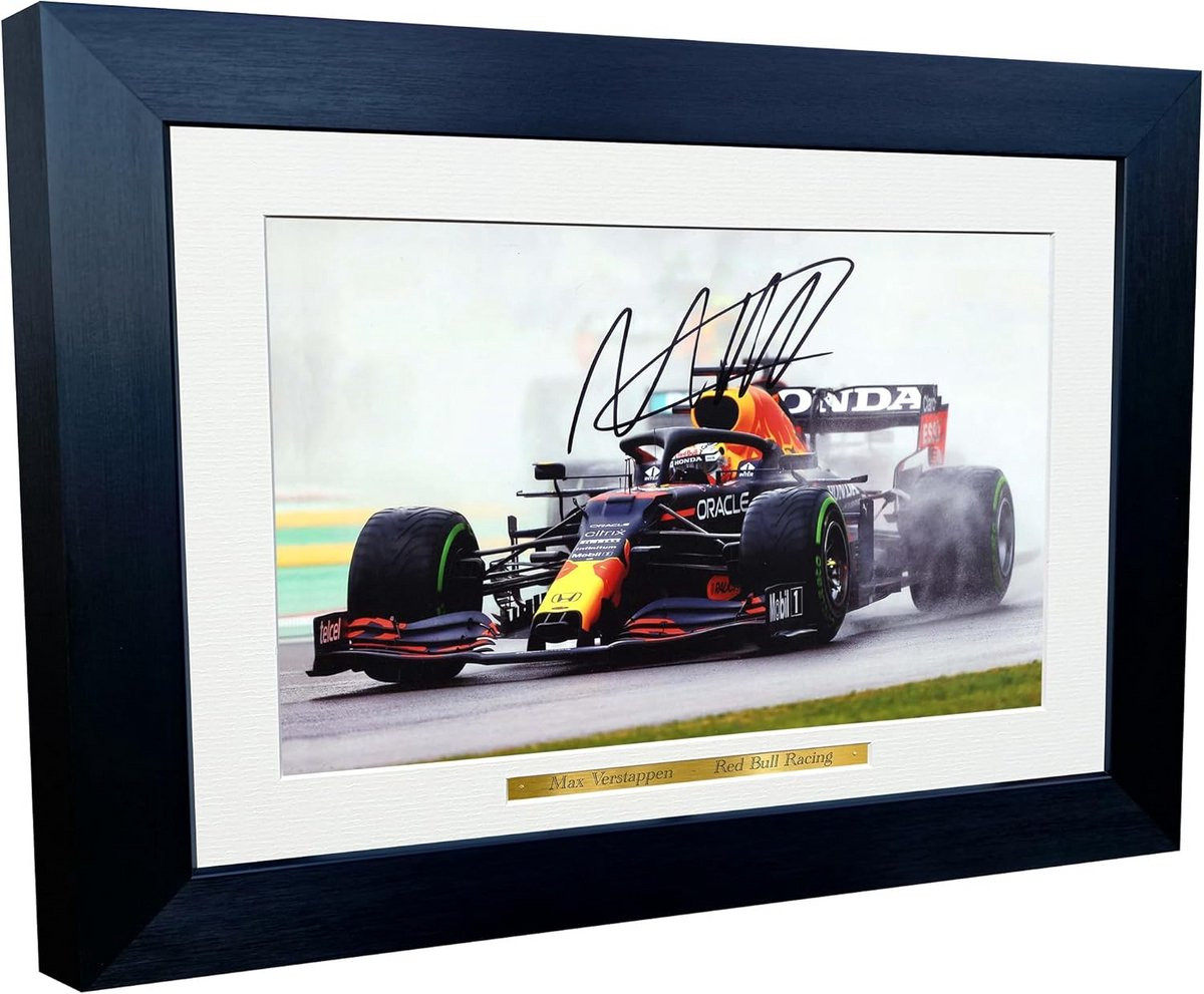Gesigneerde Racing Formule 1 F1 Poster in A4 Fotolijst - Cadeau voor Motorsportfans
