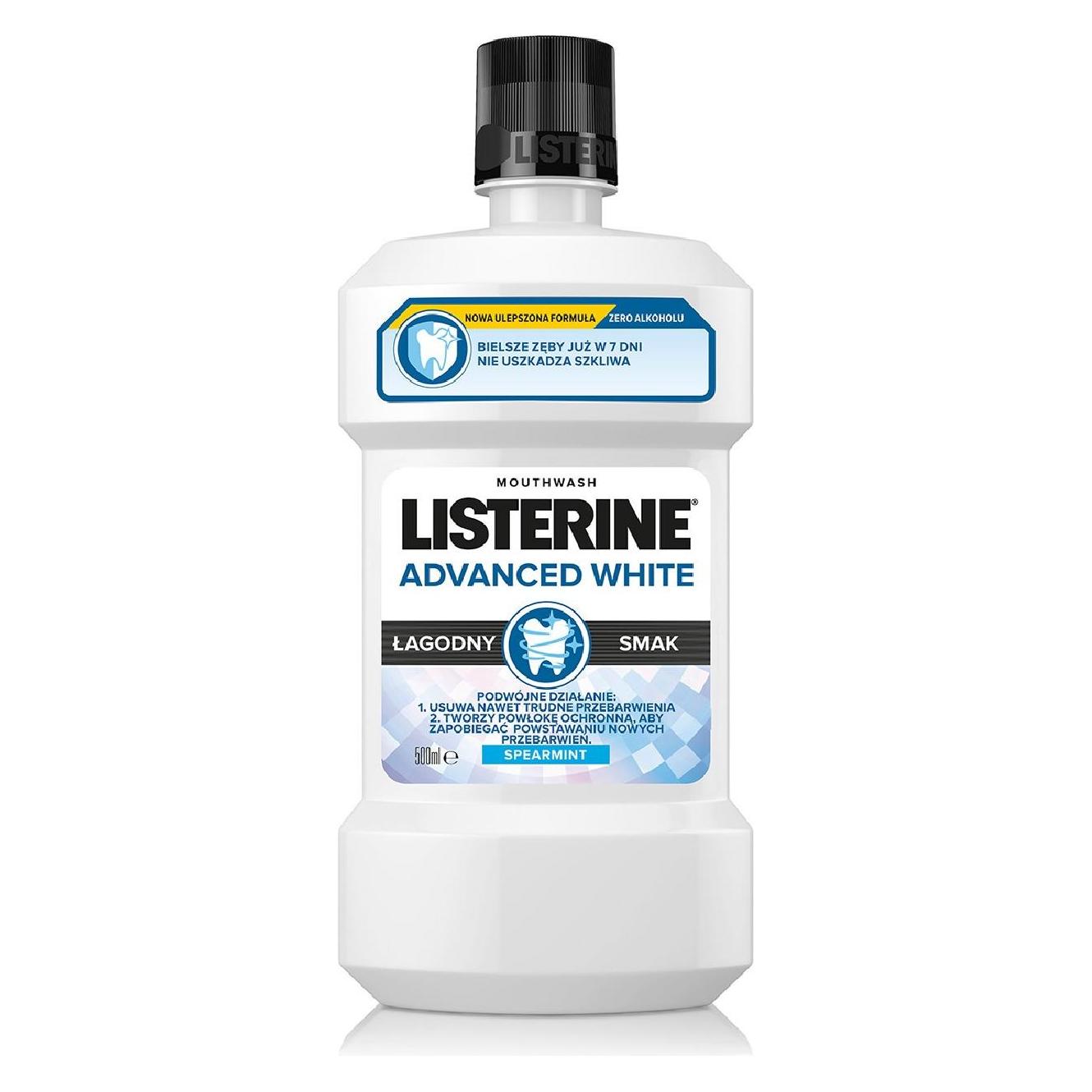 Listerine Advanced White Mild Taste płyn do płukania jamy ustnej White 500ml (500 ml, Mundspülung, Mundwasser) (3574661491851)