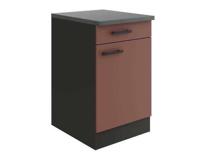 Unterschrank 50cm Rot/Rostrot/Anthrazit