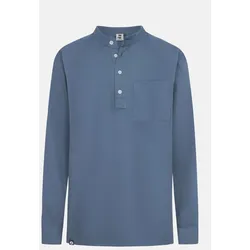 Hanseheld Fischerhemd Jeans Blau Uni GOTS Organic