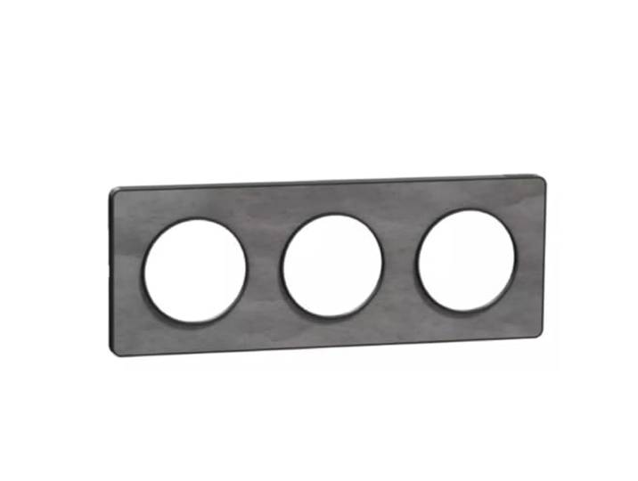 Schneider Electric - Odace Touch\, plaque Ardoise avec liseré Anth. 3 postes horiz/vert. entraxe 71mm - S540806V