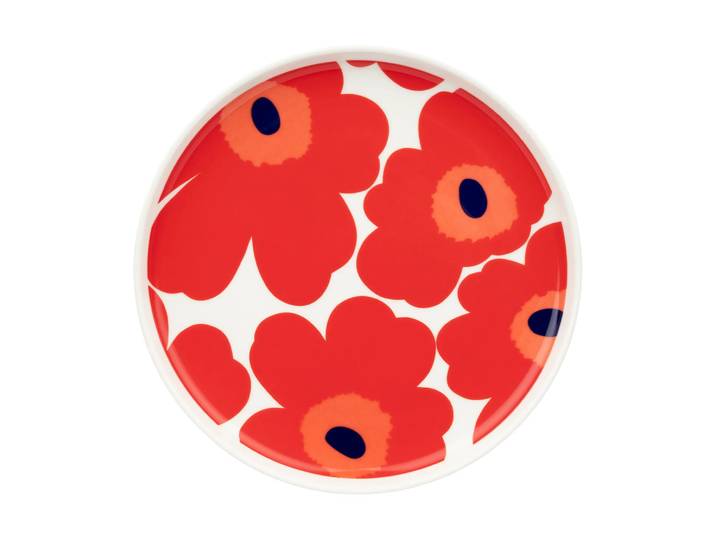 Marimekko Assiette Unikko Ø20 cm White-red-blue