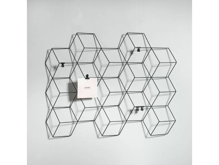 Drahtgitter-Wanddekoration mit Relief (3D) in Schwarz, 63 x 49 cm