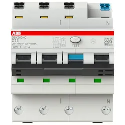 ABB DSX203NCC13A30 FI/LS-Schalter 6kA, 3P+N, Typ A, C 13, 30mA FlexLine Push-in Technologie 2CSR256192R1134