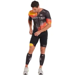 Herren, Velotrikot, Z3rod Racer Vortex Solar Triathlon-Anzug für Herren (XL), Schwarz, XL