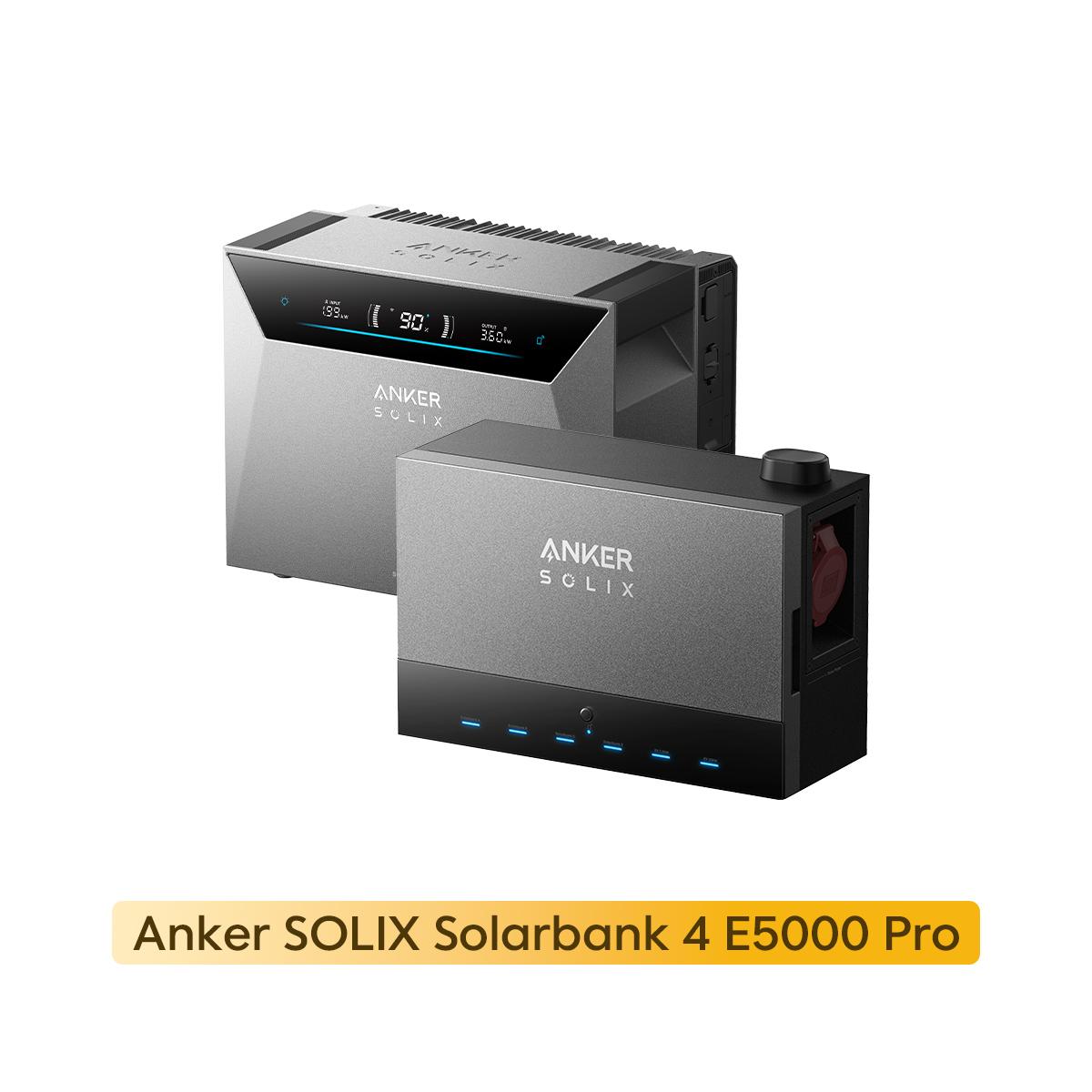 Powerness Balkonkraftwerk Speicher Anker SOLIX Solarbank 4 E5000 Pro 5kWh All-in-One Stromspeicher mit Anker Multisystem SOLIX Solarbank Power Dock